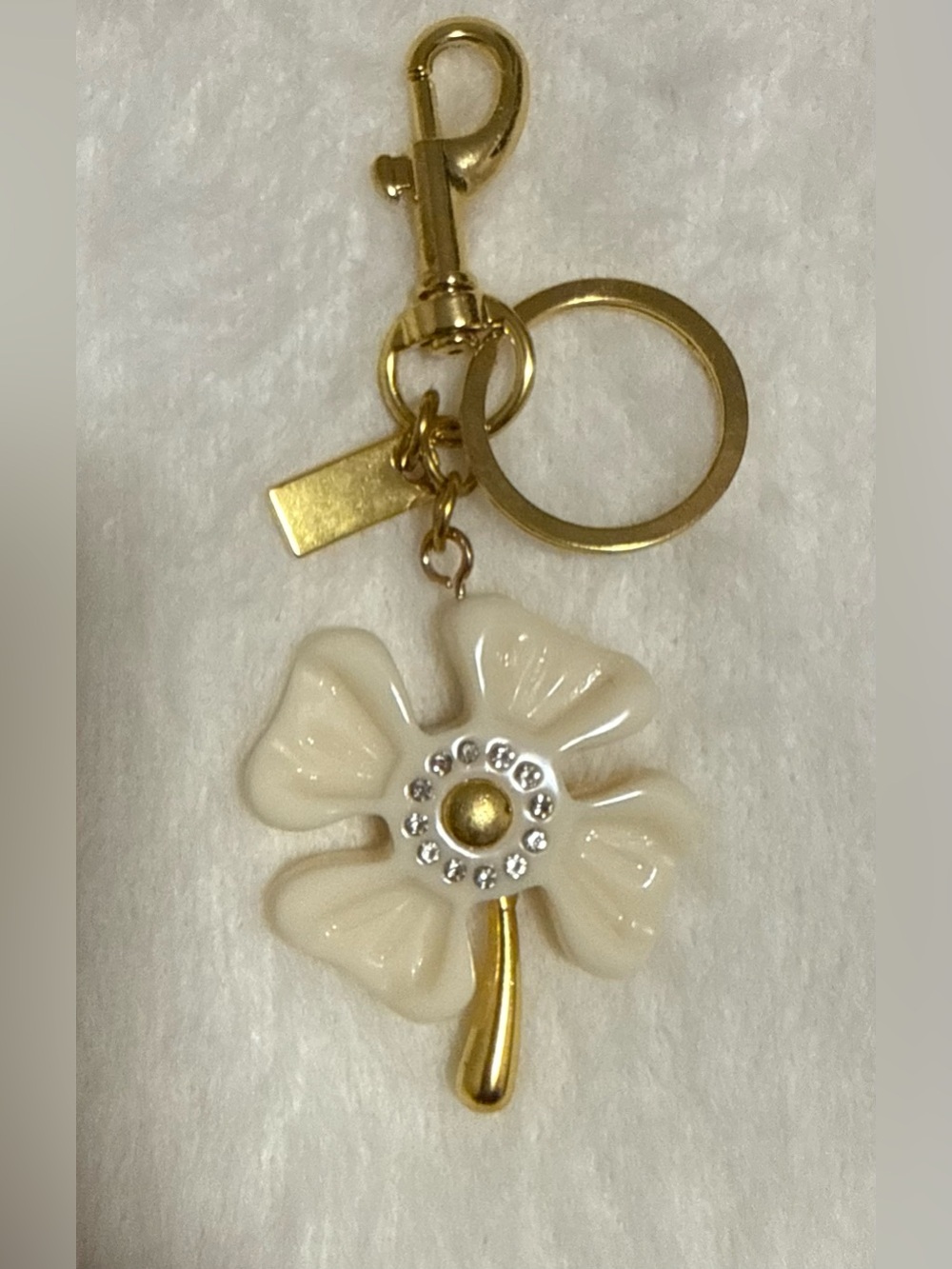 Gold-tone Flower Keychain Charm - Picture 2 of 5